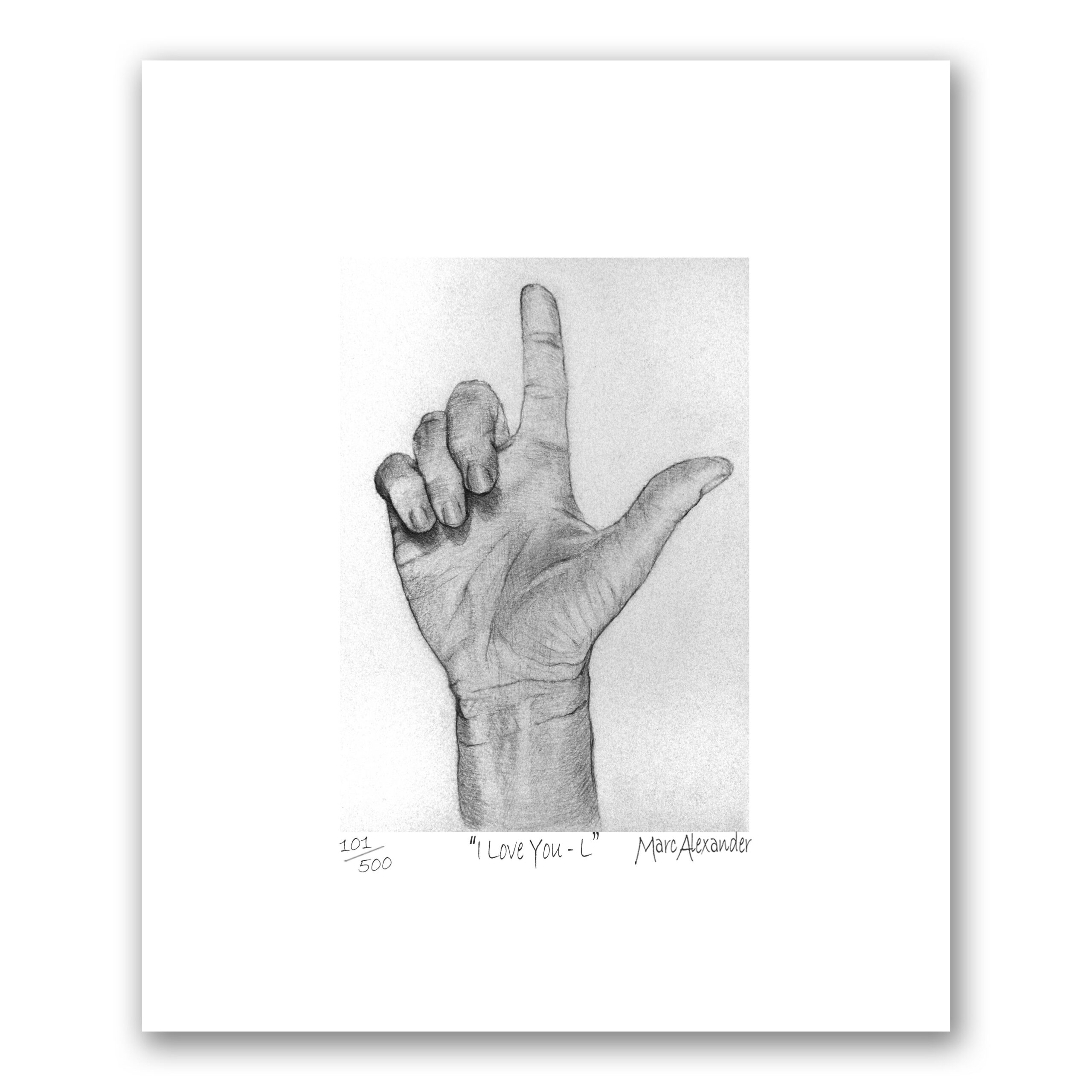 Marc Alexander | I Love You – L | Touch Series | Archival Paper Print